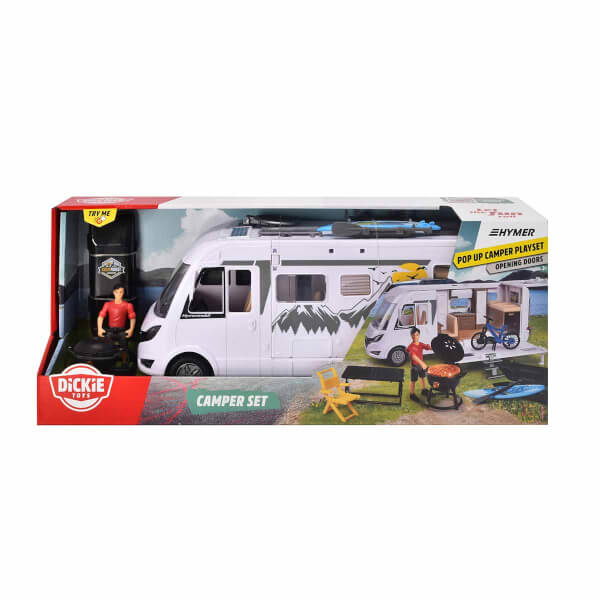 1:24 Игровой набор Hymer Caravan Camping Play Set с подсветкой