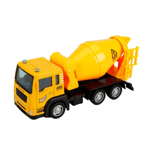 1:55 Maxx Wheels Pull Drop Cement Truck - желтый