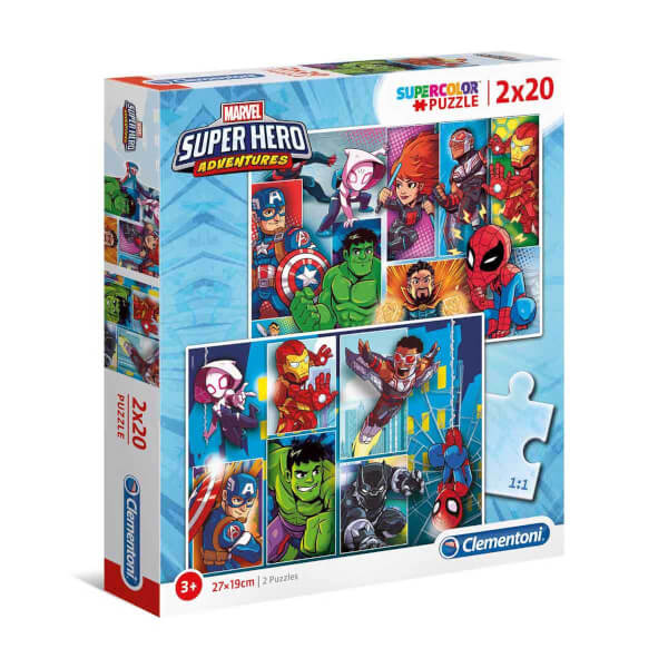 2 x 20 Parça Puzzle : Marvel Super Hero Adventures