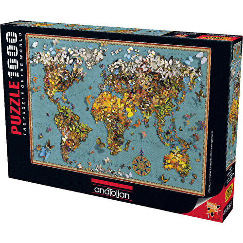 Anatolian Puzzle 1000 Piece Butterfly World Map