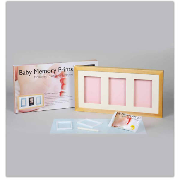 Baby Memory Prints Natural 3 Piece Wall Frame