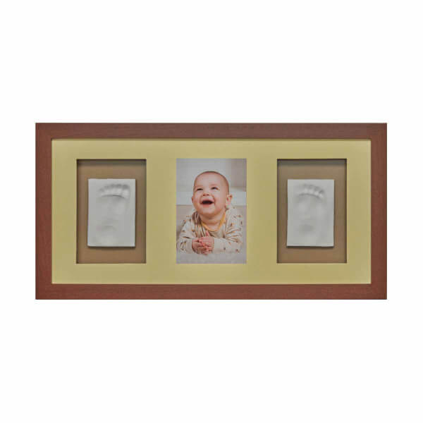 Baby Memory Prints Walnut 3 Piece Wall Frame