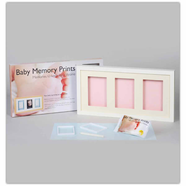 Baby Memory Prints White 3 Piece Wall Frame