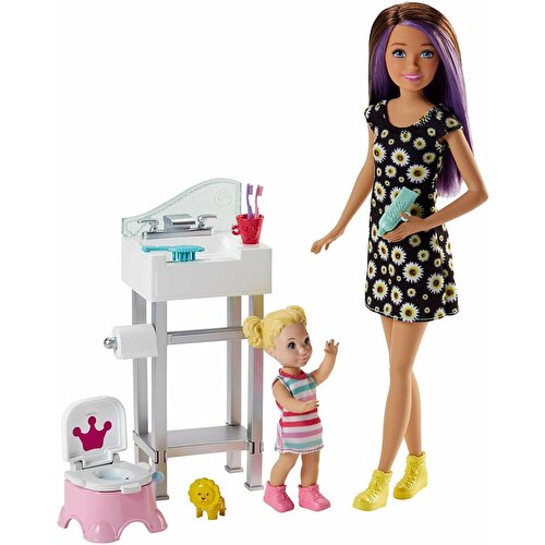 Barbie Babysitting Playset Toilet Training Themed FJB01