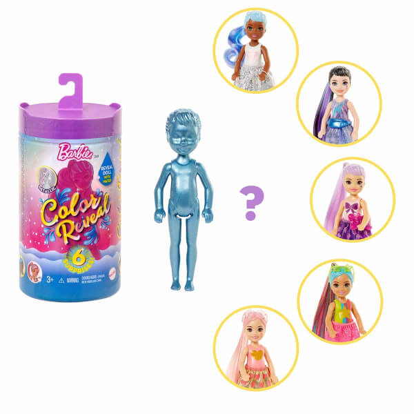 Barbie Color Reveal Colour Reveal Colour Reveal Colour Changing Glitter Surprise Chelsea Dolls Series 1 GWC59