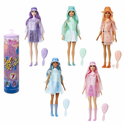 Barbie Color Reveal Изменение цвета куклы-сюрприза Barbie Rain Ready Dolls HDN71