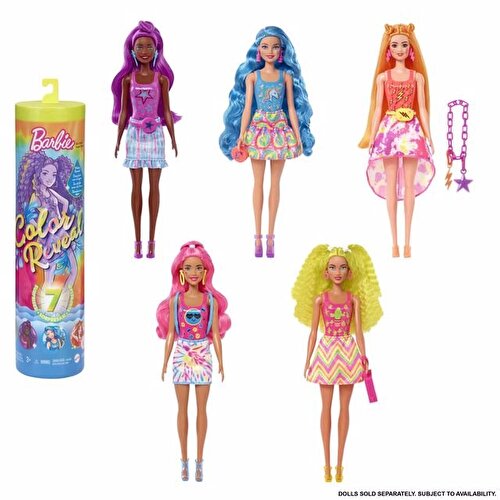 Barbie Color Reveal Изменение цвета сюрприза Неоновые волосы куклы HDN72