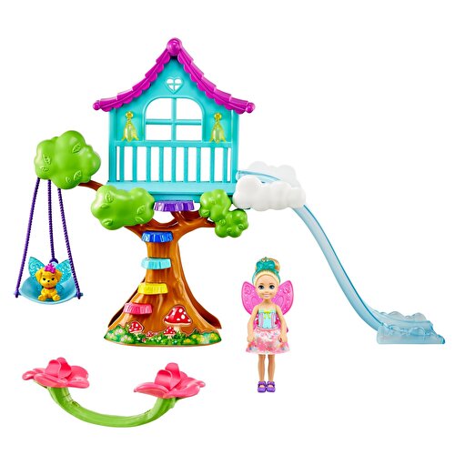 Barbie Dreamtopia Chelsea and Her Fun World Playset Tree House GTF49