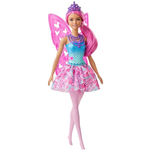 Barbie Dreamtopia Куклы Феи Голубое розовое платье Розовые волосы GJJ99