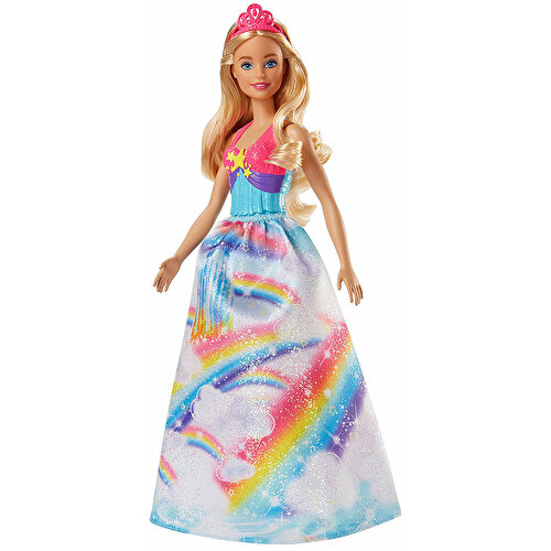 Barbie Dreamtopia Princess Barbie Кукла Барби Блондинка FJC95 с радужной юбкой