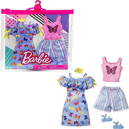 Barbie's Outfit Collection Double Packs Blue Butterfly Dress HBV68