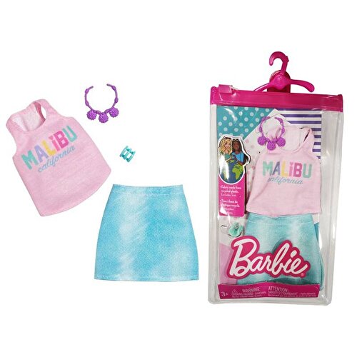 Barbie's Outfit Collection Malibu T-Shirt Blue Skirt HBV35