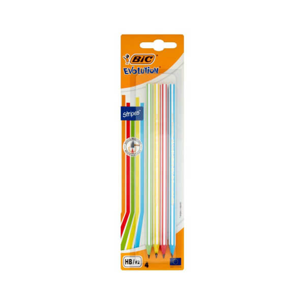 Bic Evolution Stripes Pencil 4 шт - пастель