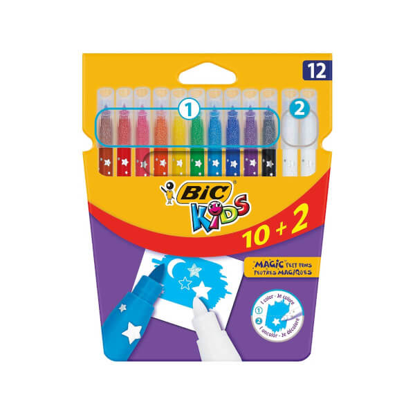 Bic Magic Erasable Marker Crayons 10+2