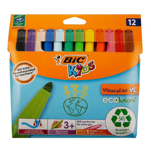 Bic Visa Washable 12-pack Jumbo Felt-tip Crayons