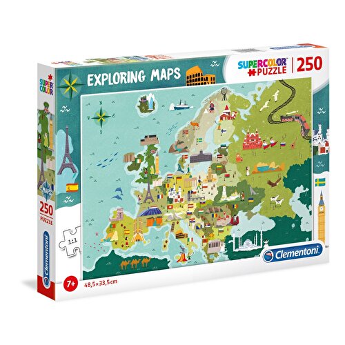 Clementoni Exploring Maps Puzzle Great Places in Europe 250 Parça