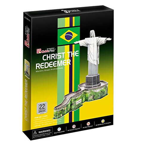 Cubic Fun 3D Puzzle 22 Piece Christ the Saviour Statue Brazil