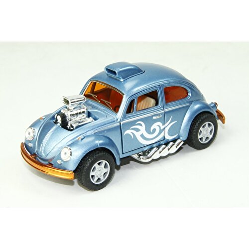 Die-Cast Pull Drop Cars Volkswagen Beetle Racer Blue