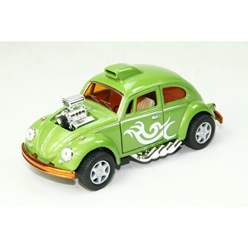 Die-Cast Pull Drop Cars Volkswagen Beetle Racer Green