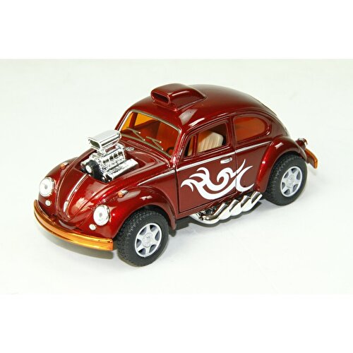 Die-Cast Pull Drop Cars Volkswagen Beetle Racer Red