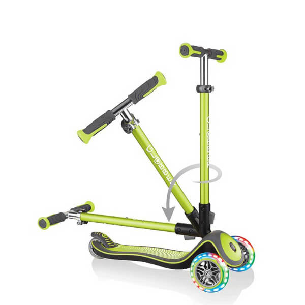 Elite Lights 3 Wheel Foldable Green Scooter