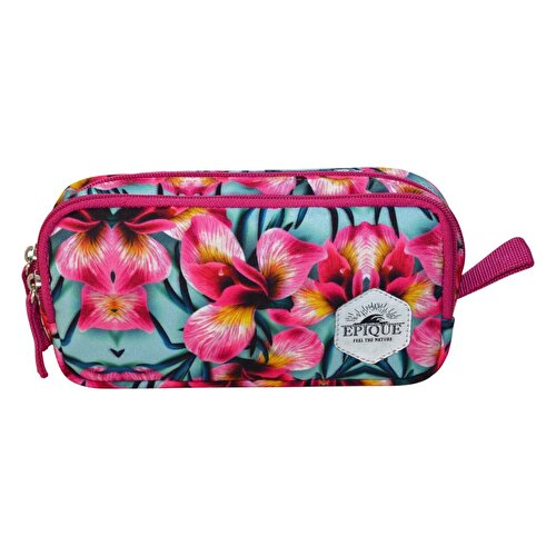 Epique Patterned Double Compartment Pencil Case Orchid