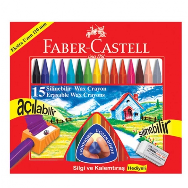 Faber Castell Стираемый восковой карандаш Faber Castell 15 цветов