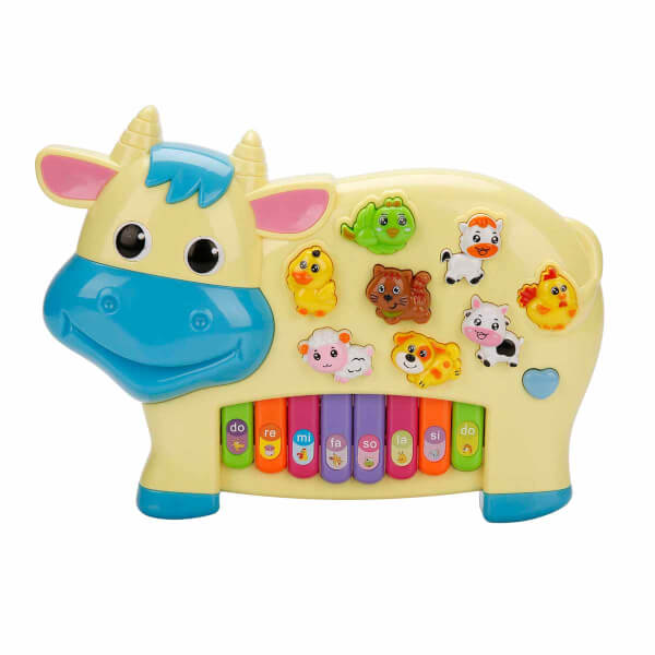 Farm Animals Cow Piano со звуком и светом - синий