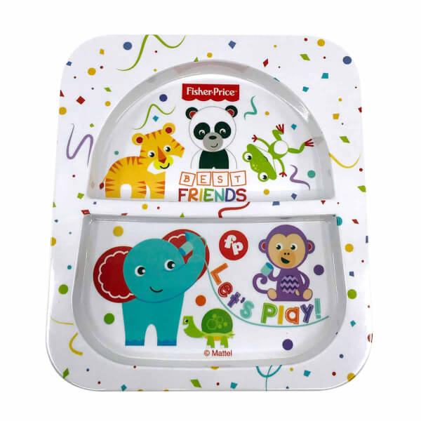 Fisher Price Узорчатая тарелка для кормления с отделениями - Лучшие друзья