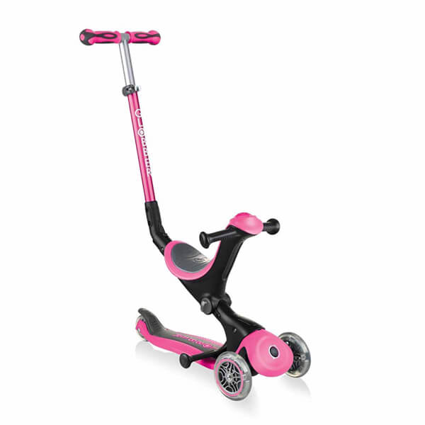 Globber Go Up Deluxe 3 Wheel Foldable 3 in 1 Pink Scooter