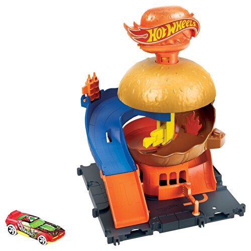 Hot Wheels City Life Series Hamburger Restaurant Playset HDR26