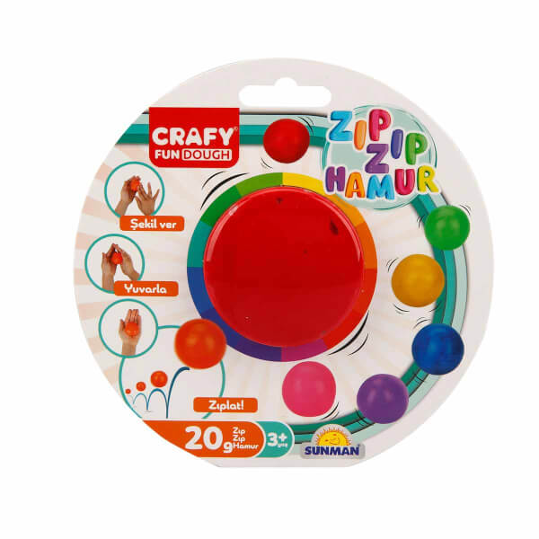 Игровое тесто Crafy Zıp Zıp 20 гр. - Красный