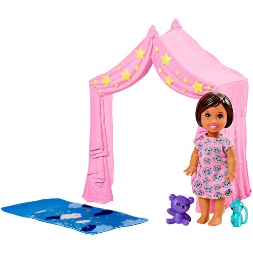 Игровой набор Barbie Babysitter Themed Play Sets Pink Tent Playset FXG97