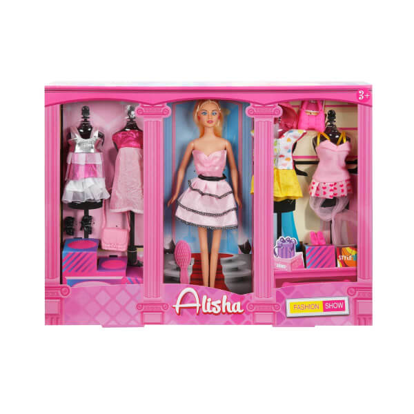 Игровой набор для малышей Alisha Casual Dress с аксессуарами - светло-розовый