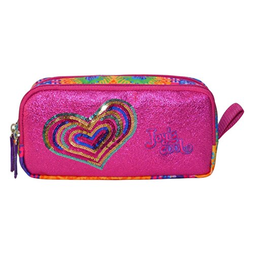 Joy's Cool Heart Patterned Double Compartment Pencil Case 30107