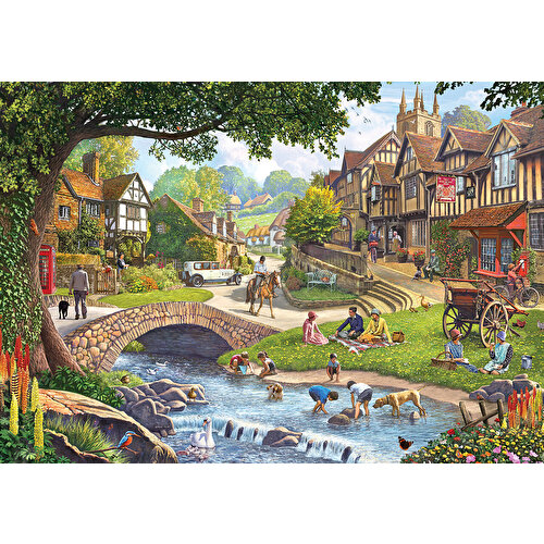 Ks Puzzle 1000 Pieces Summer Village Stream