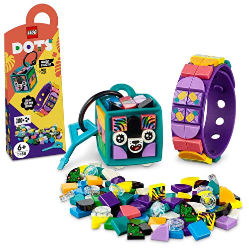 LEGO® Dots Neon Tiger Bracelet and Bag Ornament 41945