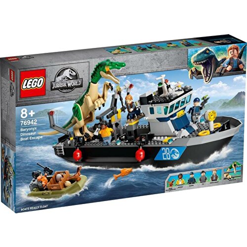 LEGO Jurassic World Барионикс Динозавр Побег на лодке 76942