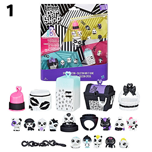 Littlest Pet Shop Minis Black and White Collection Special Set