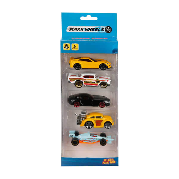 Maxx Wheels 5-Piece Car Set - Yellow Car