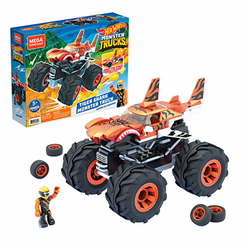 Mega Bloks Hot Wheels Monster Truck Blok Araçlar Tiger Shark GVM26