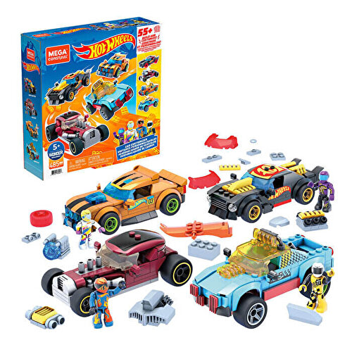 Mega Bloks Hot Wheels Набор из 4 машинок с аксессуарами