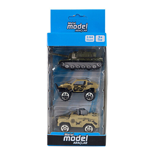 Mega Triple Die-Cast Vehicles Tank-Buggy-Humvee