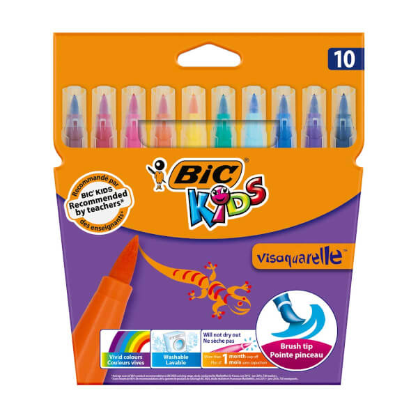 Мелки Bic Visa с кисточкой и войлочным наконечником 10 шт.