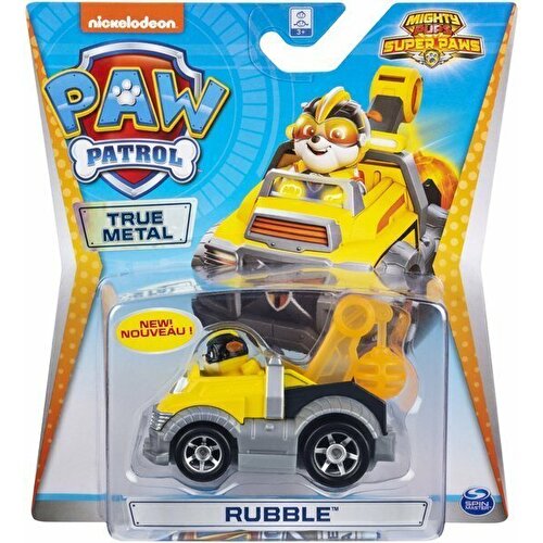 Paw Patrol True Metal Die Cast Araçlar (Mighty Pups) Rubble