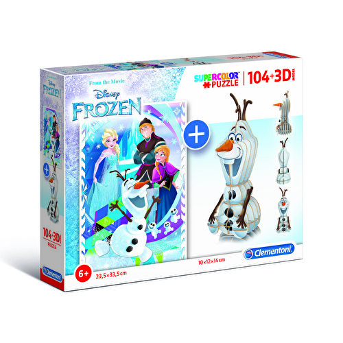 Пазл Clementoni из 104 деталей и 3D-модель Frozen