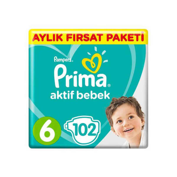 Prima 102 Детские подгузники Active Baby Extra Large 6 Размер 13-18 кг Ежемесячный пакет возможностей