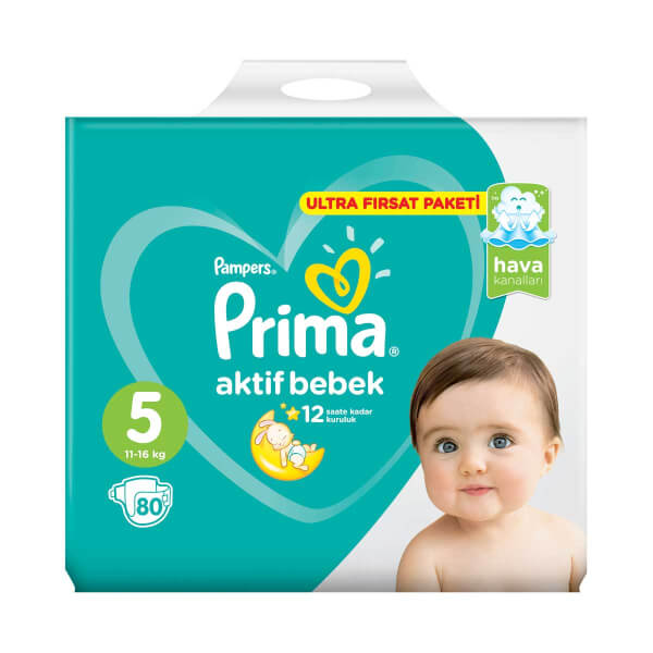 Prima 80 Детские подгузники Active Baby Junior 5 Размер 11-16 кг Упаковка ультравозможности