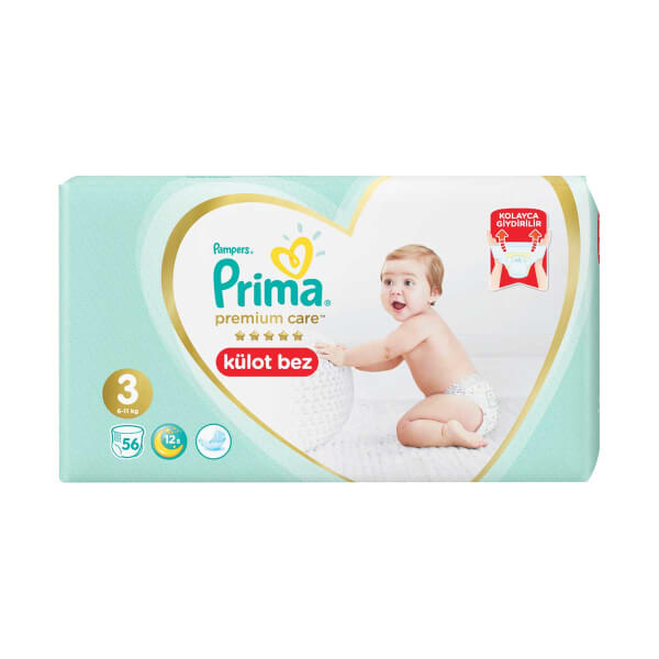 Prima Premium Care 56 трусиков Детские подгузники Midi 3 Размер 6-11 кг