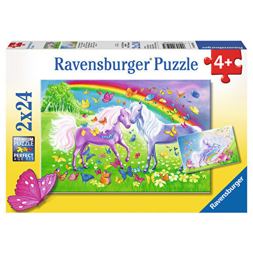 Ravensburger Puzzle 2x24 Piece Радужные лошади